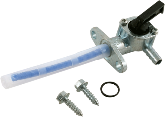 Acerbis right fuel petcock body for motorcycle, showing the black plastic fuel valve and mounting connection, branded by Bill's Exhausts.