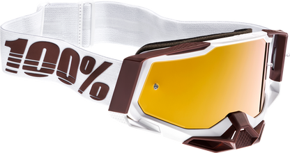 Bill's Exhausts Racecraft 2 Snow Goggles in True Gold with tinted lenses, designed for winter sports and snowboarding.