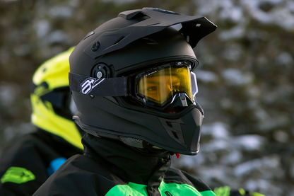 Bill's Exhausts ARCTIVA Vibe Snow Goggles in black and white with clear lenses, designed for winter sports and snowboarding.