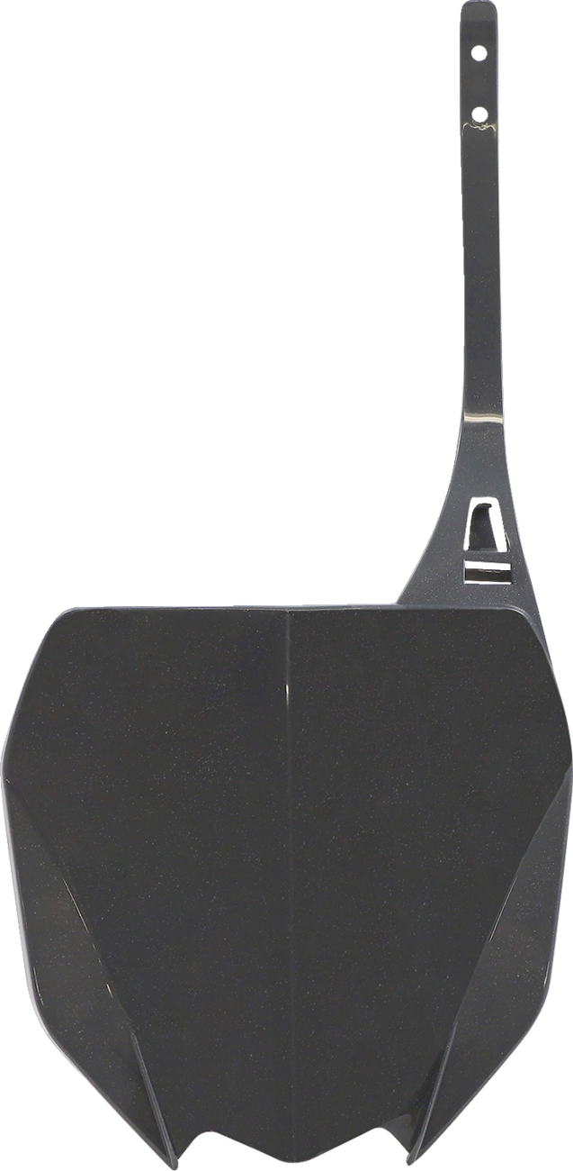Gray ACERBIS front number plate for motorcycles, featuring a durable body design with mounting holes and brand logo.