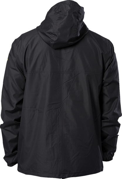 Black ALPINESTARS Treq jacket in medium size, shown with details of the sleek, durable motorcycle jacket design.