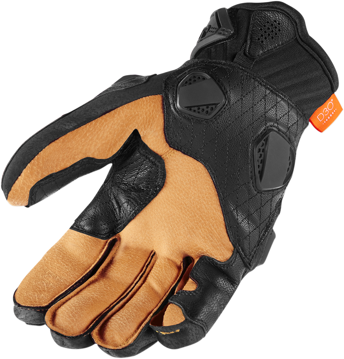 Bill's Exhausts ICON Hypersport™ Short Gloves in black, medium size, showcasing the sleek design and secure fit.