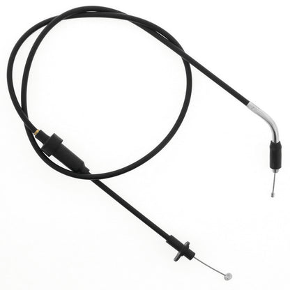 QuadBoss Polaris Sportsman 550 throttle cable, part #414529, showing the black cable with metal fittings and connector ends.