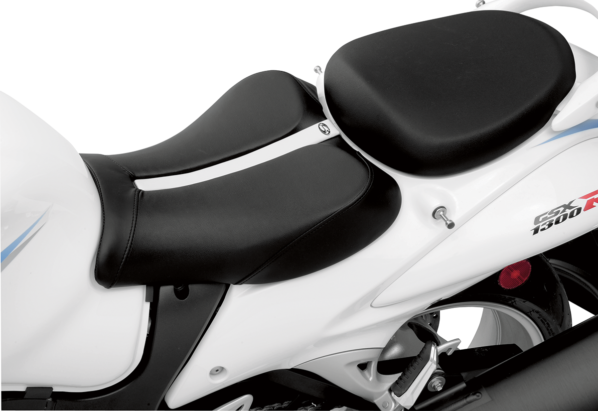 Bill's Exhausts SADDLEMEN Gel-Channel Track Seat for Hayabusa motorcycle, featuring a comfortable gel-channel design.