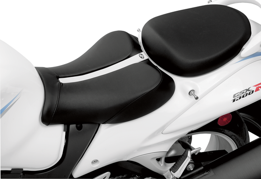 Bill's Exhausts SADDLEMEN Gel-Channel Track Seat for Hayabusa motorcycle, featuring a comfortable gel-channel design.