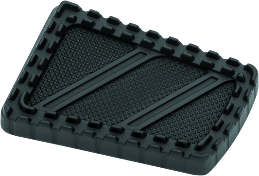 Kuryakyn Riot brake pedal pad for Harley Davidson FL models, durable aluminum with serrated traction surface for improved grip.