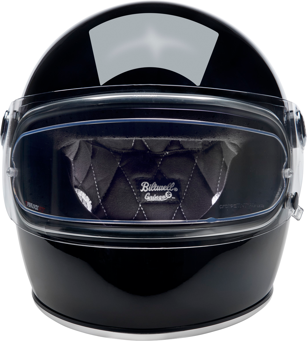 BILTWELL Gringo S motorcycle shield with Pinlock and ProtecTINT, clear and tinted options, designed for Bill's Exhausts helmets.