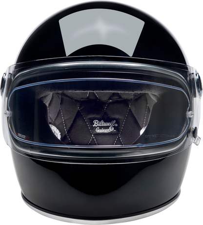 BILTWELL Gringo S motorcycle shield with Pinlock and ProtecTINT, clear and tinted options, designed for Bill's Exhausts helmets.