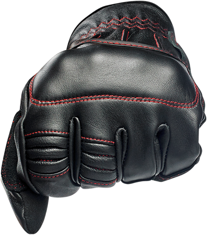 Bill's Exhausts BILTWELL Belden Gloves in Redline 2XL, showcasing durable motorcycle gloves with bold red accents.
