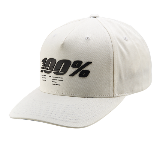 100% Staunch Snapback Hat - White 20072-000-01 - Howling Moto