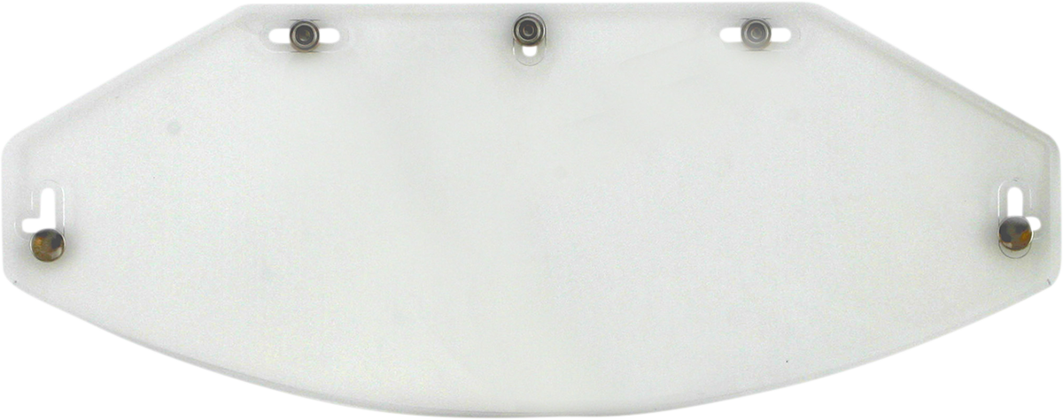 Clear AFX Vintage 5-Snap flat shield for protective gear, featuring a transparent design and snap closure, by Bill's Exhausts.