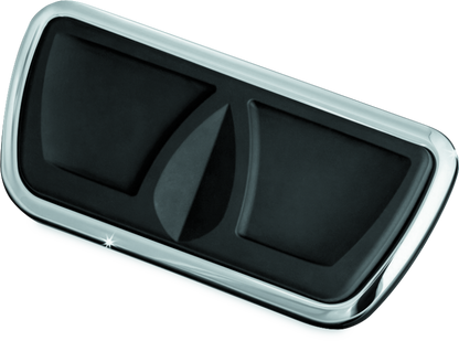 Chrome Kuryakyn Kinetic Brake Pedal Pad for Harley Davidson Touring models, featuring sleek design and durable construction.