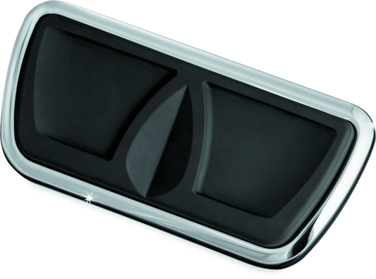 Chrome Kuryakyn Kinetic Brake Pedal Pad for Harley Davidson Touring models, featuring sleek design and durable construction.