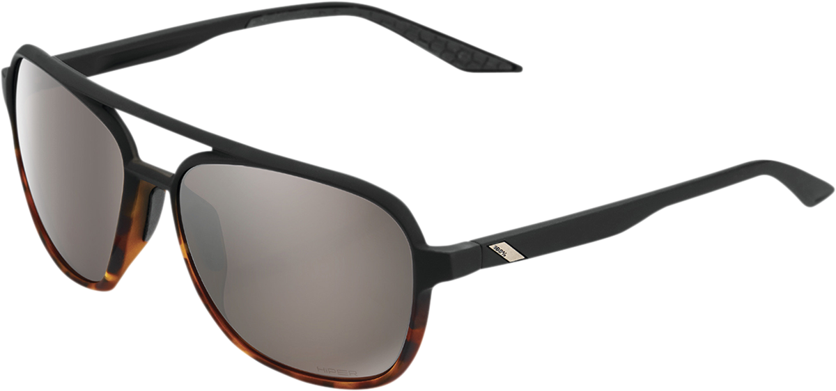 100% Kasia Sunglasses - Black - Silver Mirror 61042-404-01 - Howling Moto