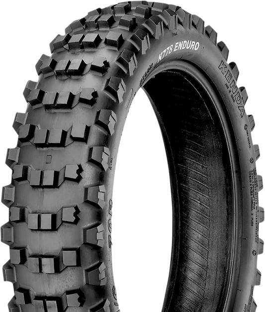 Kenda K778 Knarly rear tire for extreme enduro, 120/90-18 65R, showing tread pattern and sidewall details.