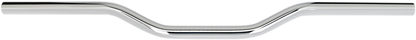 Chrome BILTWELL Tracker handlebar for motorcycles, showcasing a sleek, curved design with metal finish and mounting points.
