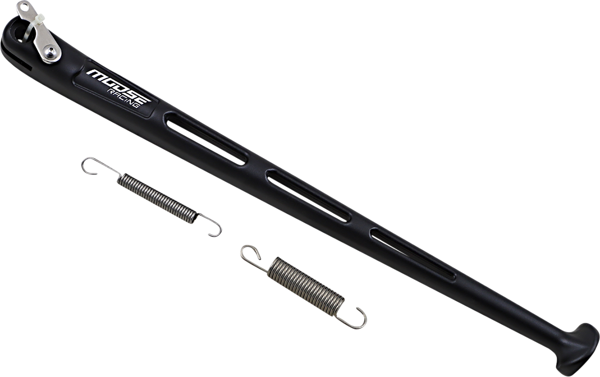 MOOSE OFFROAD 16.5-inch aluminum side stand for motorcycle support, durable and sturdy motorcycle accessory.