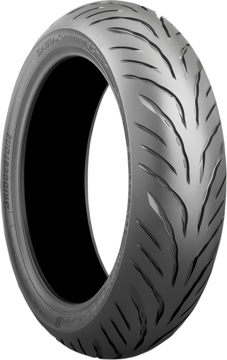 Bridgestone Battlax Sport Touring T32 rear motorcycle tire, 160/70ZR17 size, featuring tread pattern and sidewall details.