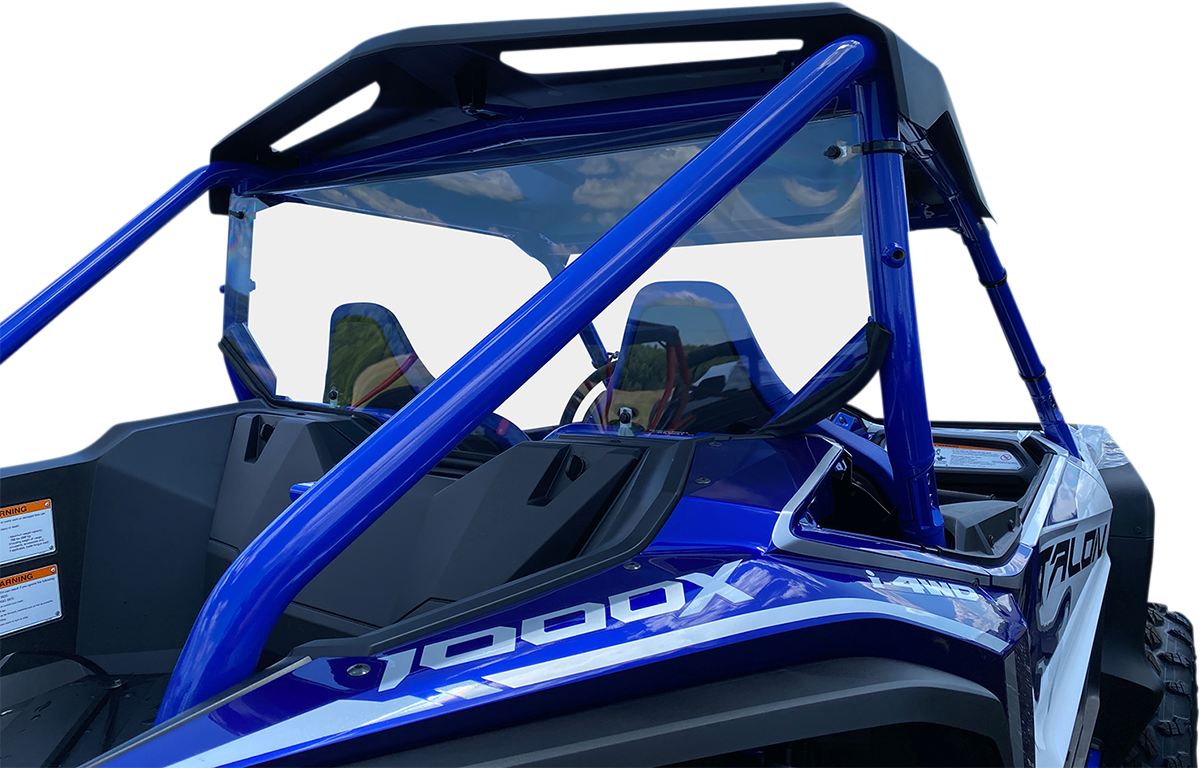 Clear polycarbonate back panel for Honda Talon by MOOSE OFFROAD, designed as a durable barrier for off-road vehicles.