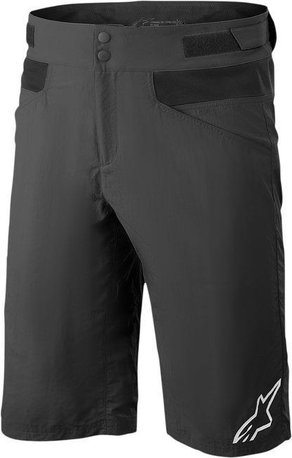 Alpinestars Drop 4.0 black motorcycle shorts with branded logo and adjustable waist, US 32 size, made for riding comfort.
