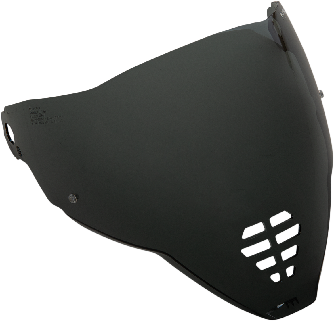 Dark smoke ICON FliteShield™ anti-fog helmet visor for Airflite™ helmets, Pinlock®-Ready, designed for Bill's Exhausts motorcycle helmets.