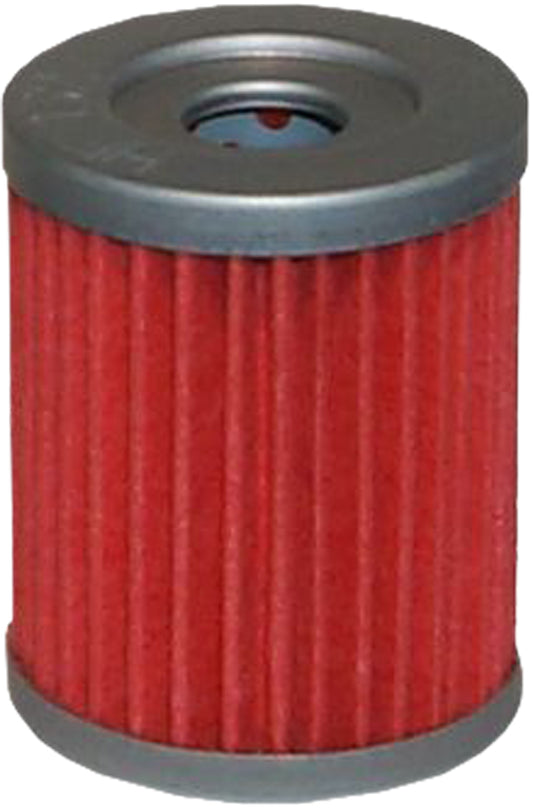 HIFLOFILTRO oil filter image showing a cylindrical automotive oil filter with brand logo and filter media visible