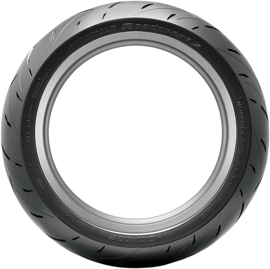 DUNLOP Roadsport 2 rear motorcycle tire, 190/55ZR17, high-performance tire with tread pattern for sporty riding.