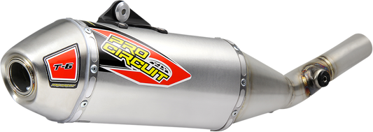 PRO CIRCUIT T-6 muffler in durable aluminum with spark arrestor, designed for enhanced performance and sound control.