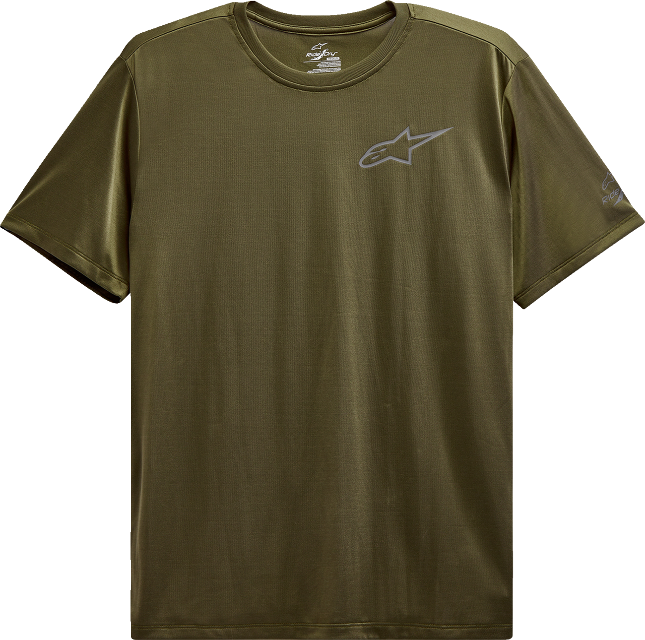 Alpinestars Pursue Performance T-Shirt in military green, medium size, featuring a sleek design and breathable fabric.