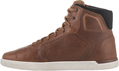 Alpinestars J-Cult Drystar® shoes in brown with laces and sporty design, US size 7, suitable for motorcycle riding.