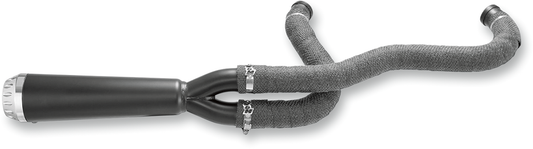Black Vance & Hines header wrap kit with 2-inch by 25-foot length, designed for motorcycle exhaust headers.