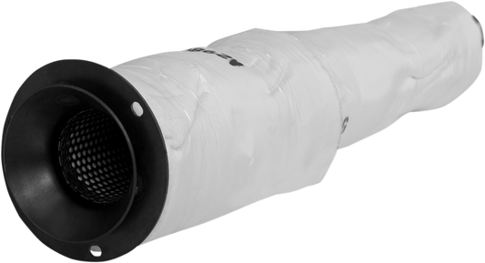 VANCE & HINES Pro Pipe Baffle Quiet 21906 for motorcycle exhaust systems, shown in black with mounting hardware.