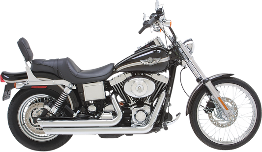Chrome Vance & Hines Big Shots motorcycle exhaust system with high-performance design and polished finish.