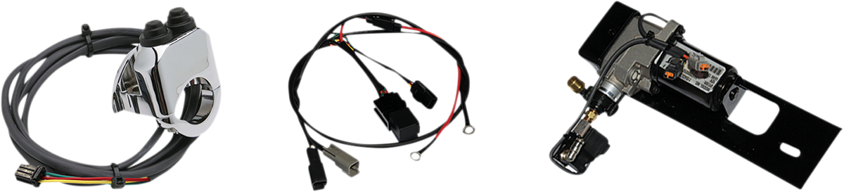Legend Suspension AIR-A FL adjustable air suspension system with chrome handlebar control for motorcycle comfort and ride adjustment.