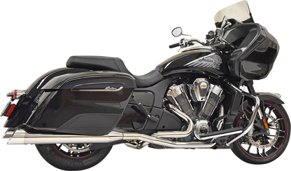 BASSANI XHAUST Dual Challenger exhaust system with chrome finish, showing dual pipes and shiny chrome details.