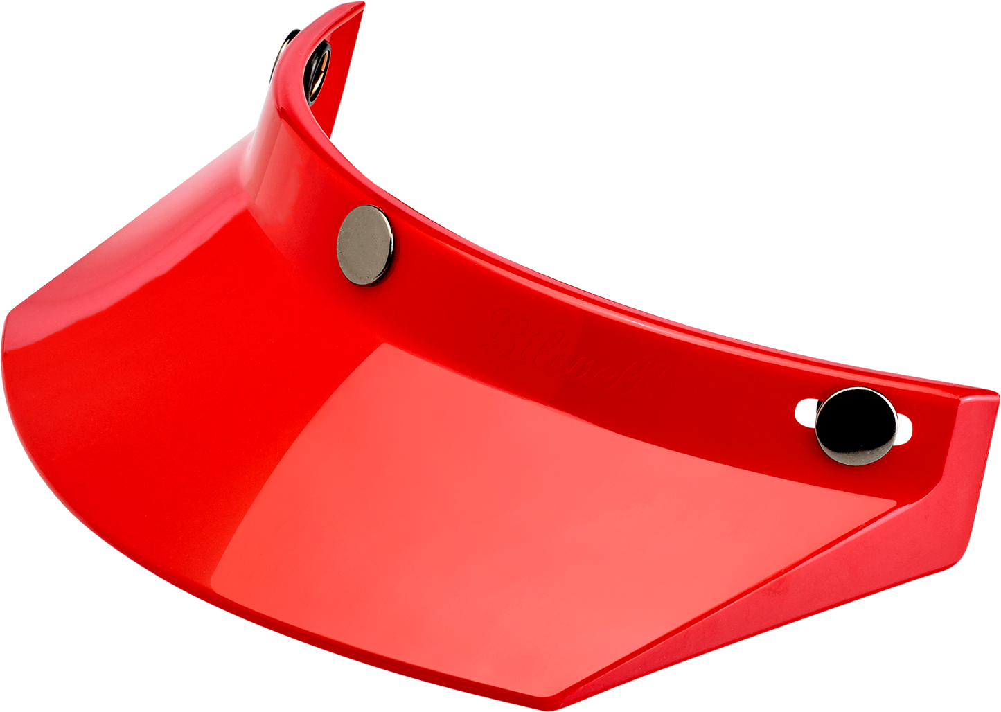 Red BILTWELL Moto 3-Snap Visor for helmets, compatible with 2002-563 models, designed for motorcycle helmet protection.