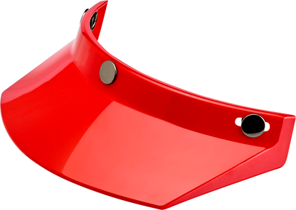 Red BILTWELL Moto 3-Snap Visor for helmets, compatible with 2002-563 models, designed for motorcycle helmet protection.