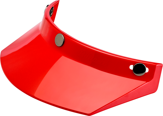 Red BILTWELL Moto 3-Snap Visor for helmets, compatible with 2002-563 models, designed for motorcycle helmet protection.