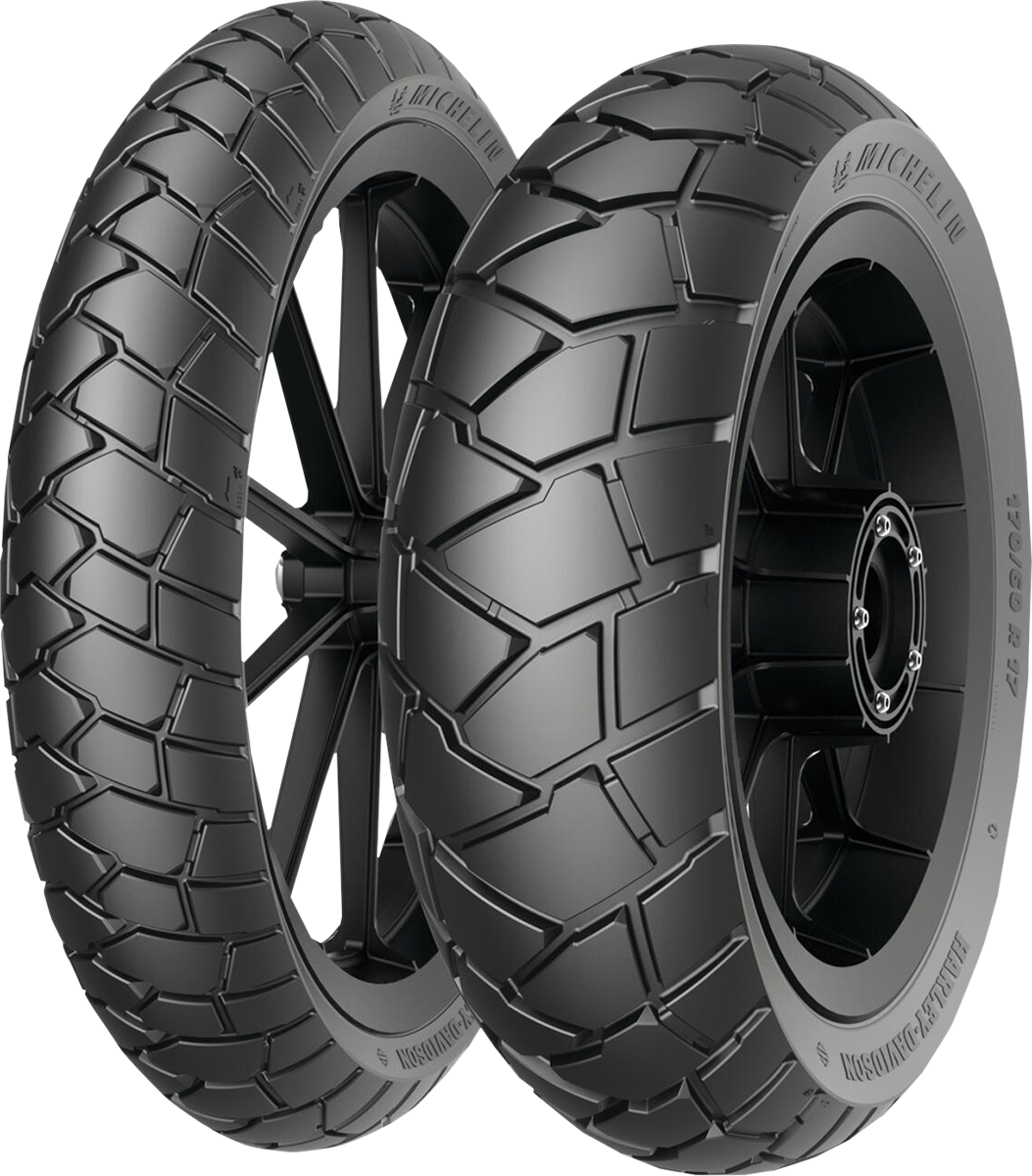 Michelin Scorcher Adventure rear motorcycle tire 170/60R17 with 72V rating, designed for off-road and adventure riding.