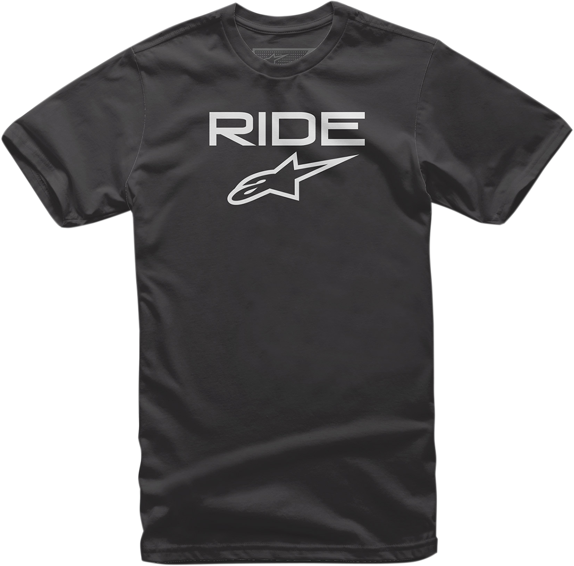 Alpinestars Ride 2.0 T-Shirt in black and white, large size, featuring the Alpinestars logo on the front.