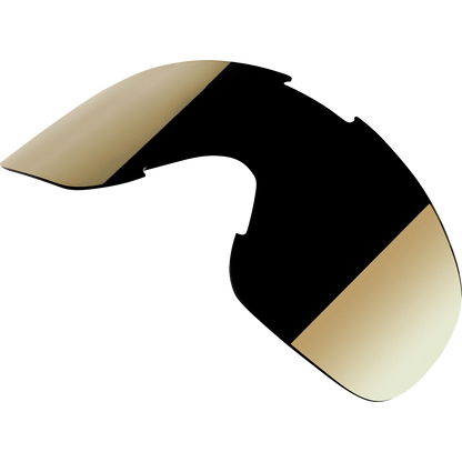 Bill's Exhausts BILT WELL Overland Goggle Lens in gold with smoke mirror finish, showcasing reflective, tinted motorcycle goggle lens.