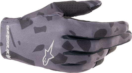 Alpinestars Youth Radar Gloves in Magnet Silver, 2XS, featuring protective padding and a sporty design for young riders.