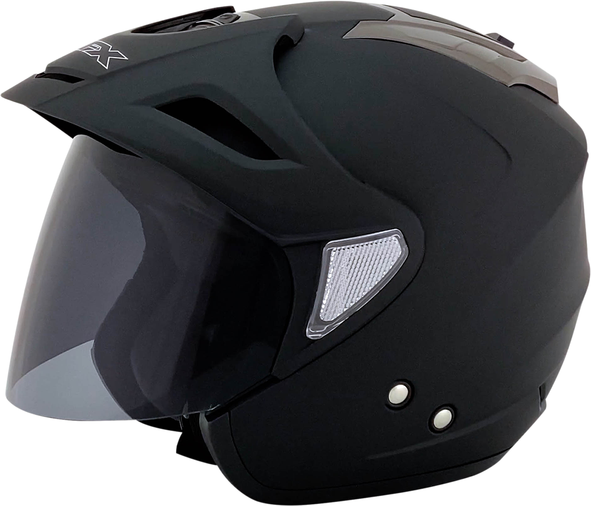 Bill's Exhausts AFX FX-50 helmet shield in dark smoke, outer view showing tinted visor and sleek helmet design.