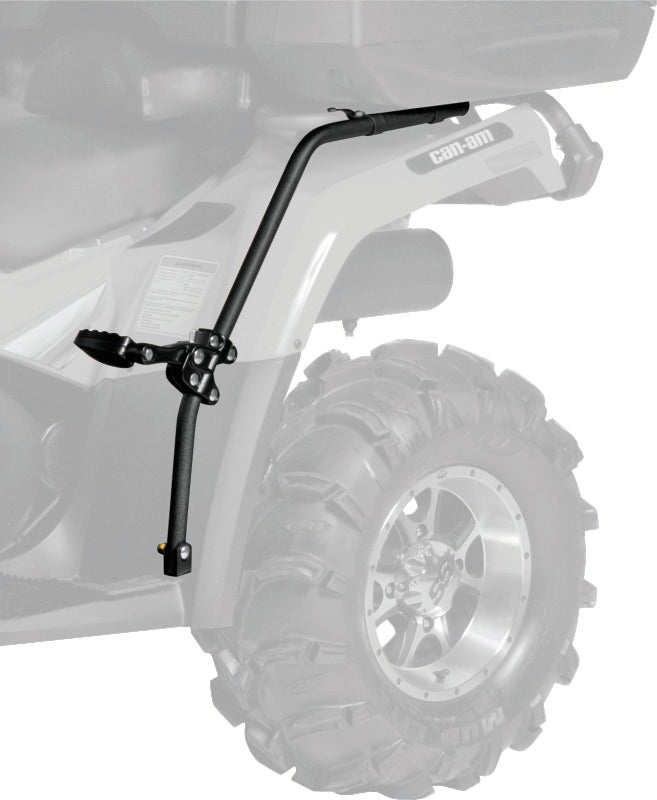 QuadBoss Can-Am Outlander 400 HO Fender Protectors from 2006-2009, durable black plastic guards for ATV protection.