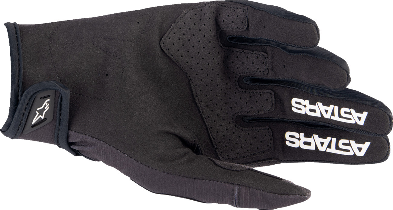 Alpinestars Techstar Black Motorcycle Gloves in 2XL, featuring protective padding and durable material for riding comfort.
