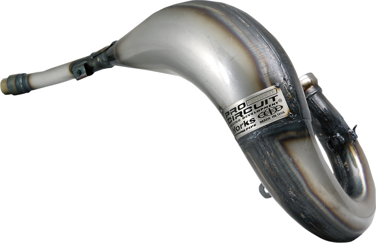 Pro Circuit Works Pipe PY05125-RV for motocross and supercross, featuring a sleek black design and branded logo on the exhaust pipe.