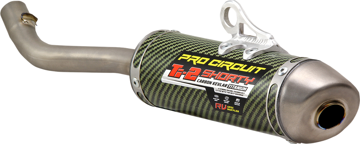 Pro Circuit Ti2 Silencer for motocross and supercross bikes, featuring durable construction and high-performance exhaust design.