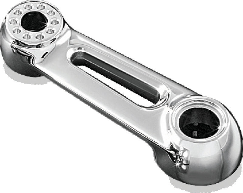 Kuryakyn Ergo & Ergo II Short Arm 4.5-inch chrome motorcycle handlebar grips for comfort and style.