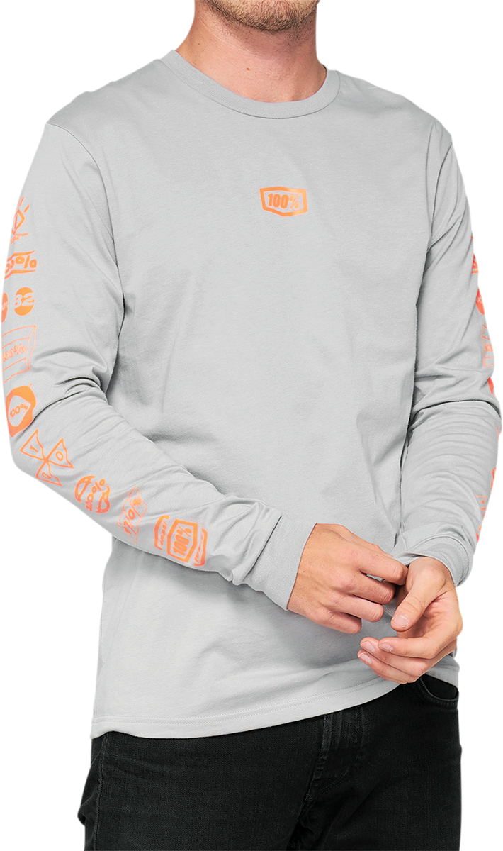 100% Retro Future Long-Sleeve T-Shirt - Vapor - Small 33007-404-10 - Howling Moto