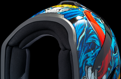 Blue ICON Airform MIPS helmet in large size with Brozak design, featuring adjustable straps and ventilation for safety.